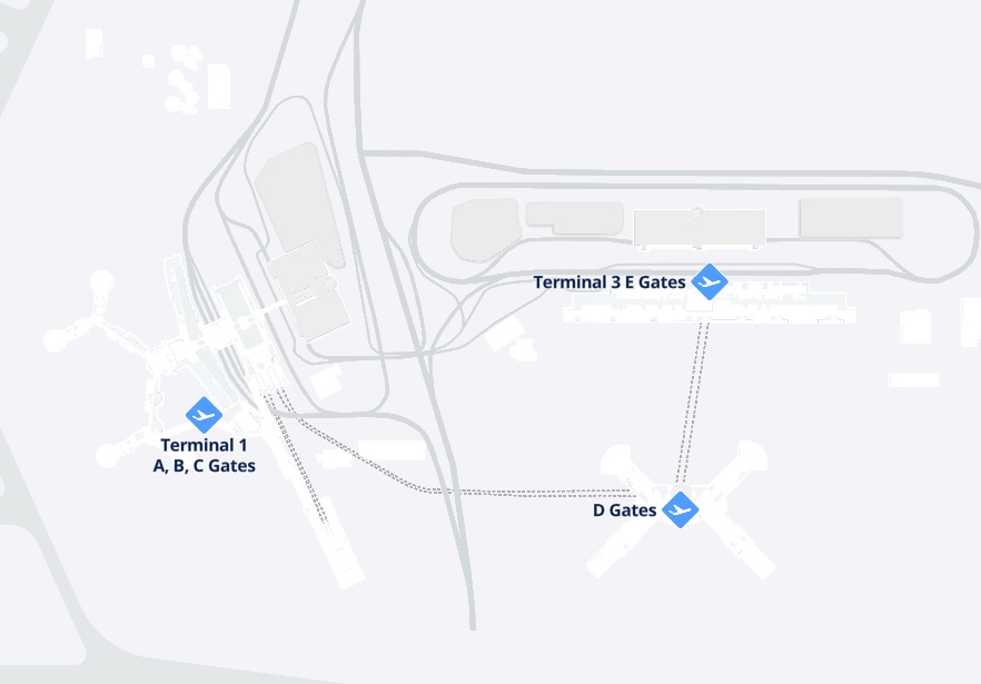ハリー・リード国際空港の地図。画像: ハリー・リード国際空港
